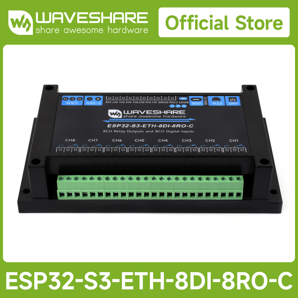 Industrial 8-Channel ESP32-S3  - огляд і ціна Waveshare Esp32