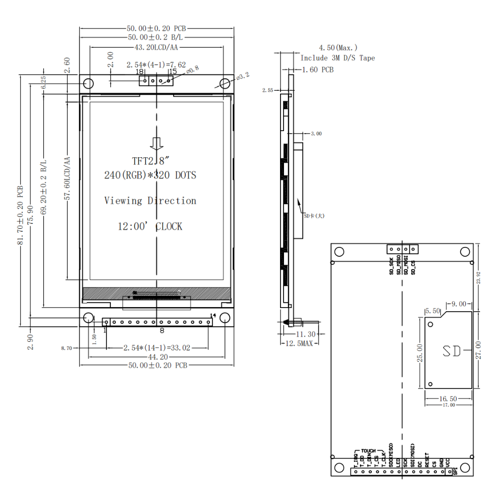 2.8 Inch TFT LCD Display Modul - огляд і ціна Esp32 S3 Devkitc 1